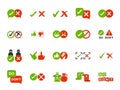 Do and donÃ¢â¬â¢t icon set. Included icons as check, mark, good, bed, accept,ÃÂ deny, checklist and more.